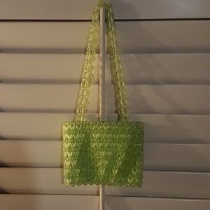 Light green beaded handbag